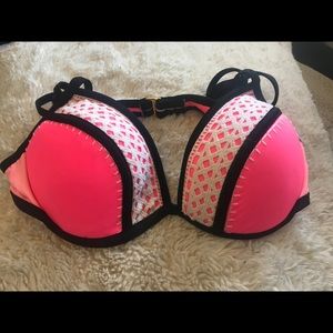 Neon Coral M bikini top.